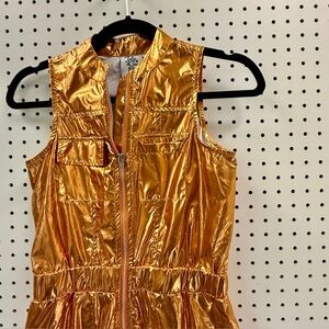 Jolie & Joy Girls Orange Metallic Romper  10/12